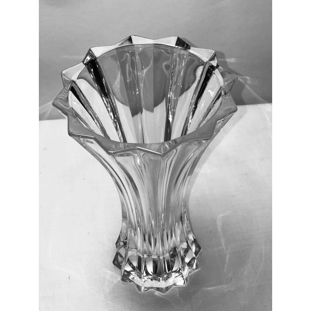 Riedel Accents Vivant Tyrol Crystal Fluted Vase Germany Signed Heavy 7